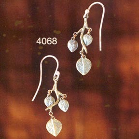 ASPEN OR EUCALYPTUS 3 LEAF EARRINGS