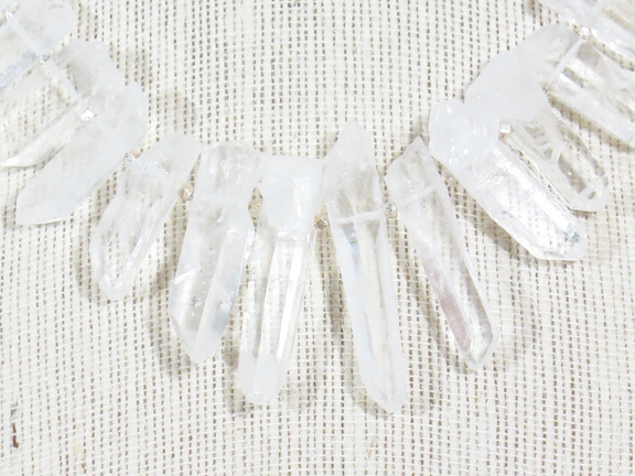 
QUARTZ CRYSTALS AND SMALL STERLING NUGGETS WITH STERLING SILVER CLASP