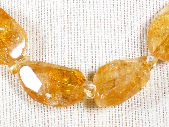GOLDEN CITRINE WITH GOLD PLATTED CLASP
