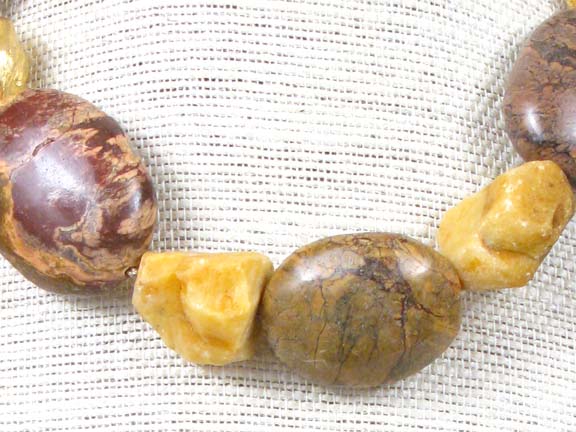 
GOLDEN TURQUOISE & GOLD JASPER WITH GOLD VERMEIL CLASP