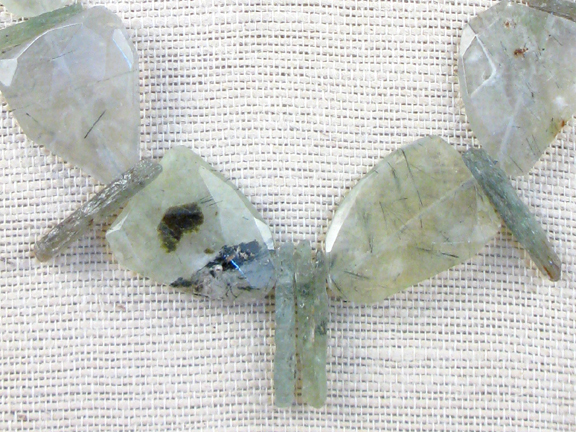 
GREEN RETICULATED QUARTZ & GREEN KYANITE WITH STERLING SILVER CLASP