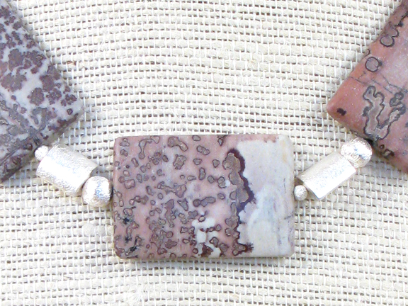 
MAUVE PICTURE JASPER WITH STERLING OVALS & CLASP