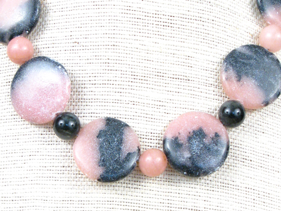 
PINK AND GRAY OPALS WITH STERLING SILVER CLASP