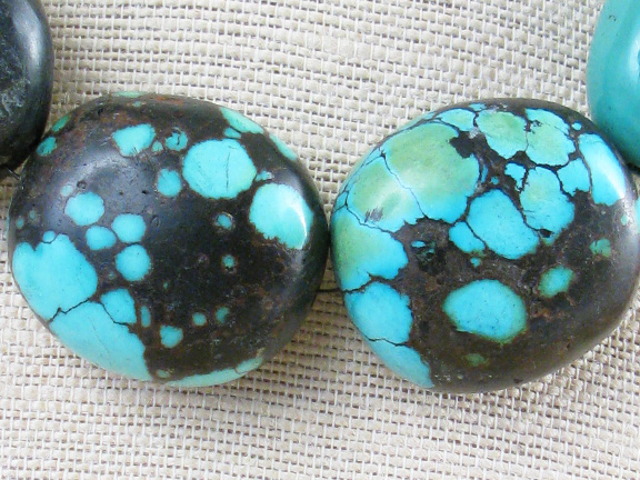 
LARGE TURQUOISE NUGGETS WITH STERLING SILVER CLASP