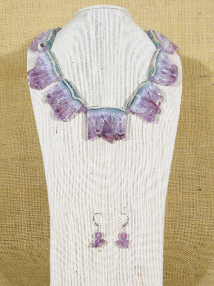 
PURPLE AMETHYST DRUSY WITH STERLING CLASP