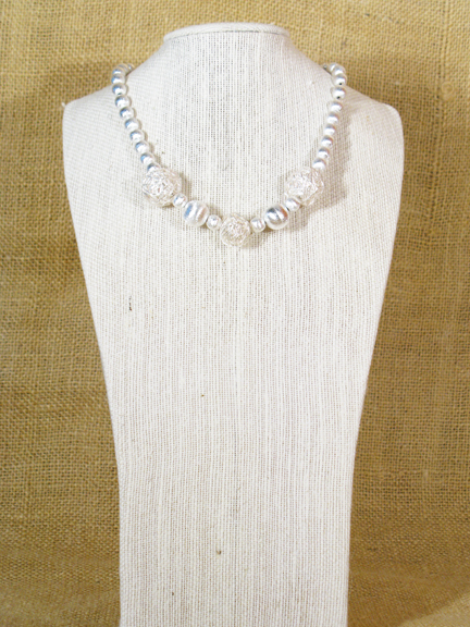 GERMAN SILVER BRUSHED NECKLACE