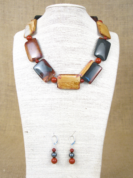 
UTAH WONDER STONE AND RED JASPER WITH STERLING SILVER CLASP