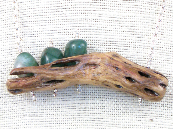 
CHOLLA CACTUS WITH GREEN JADE WITH STERLING COLLAR