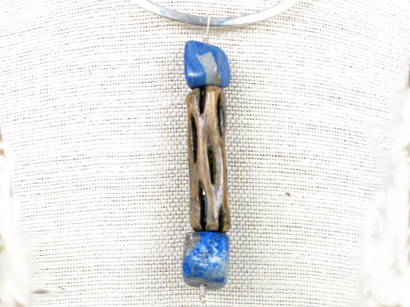 
CHOLLA CACTUS & BLUE LAPIS WITH STERLING COLLAR