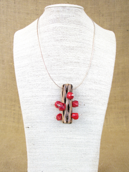 
CHOLLA CACTUS WITH RED CORAL WITH STERLING COLLAR