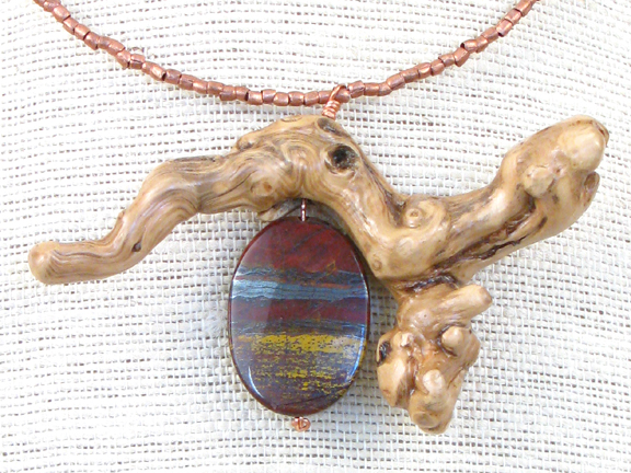 
BURLED ROOT WITH PICTURE JASPER STONE