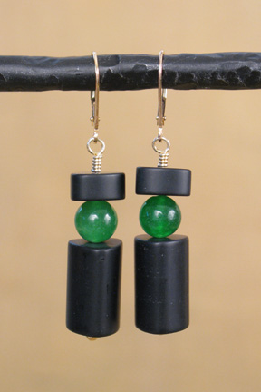
black onyx & green jade