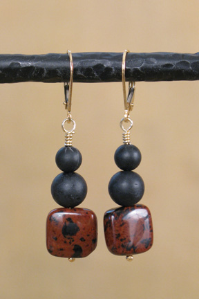 
Brown & black Swan stone & black onyx