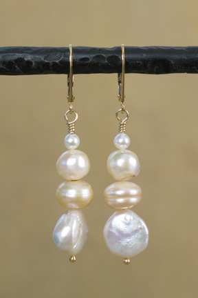 
Creamy white fresh water pearls
