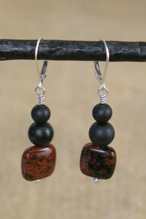 
Brown and black Swan stone & black onyx