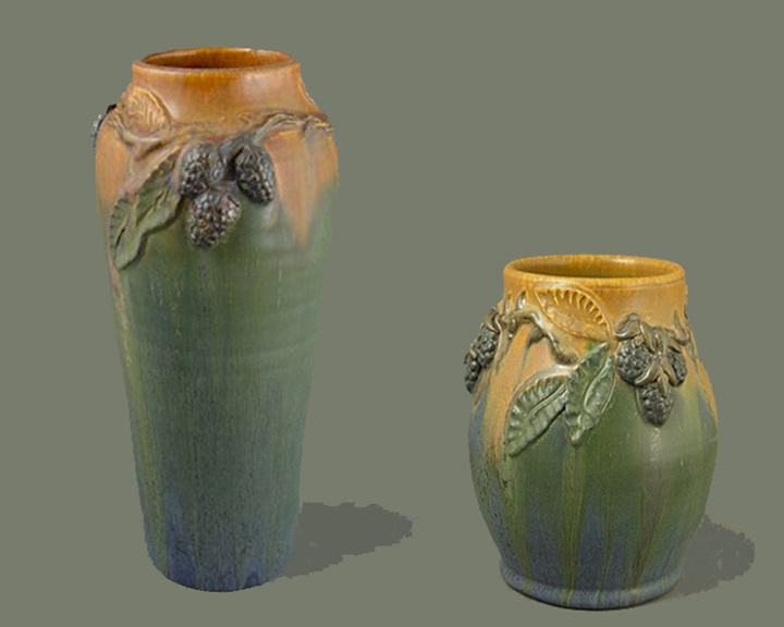 HEIRLOOM BLACKBERRY VASES TOGETHER