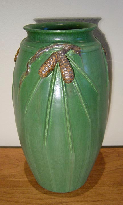 PINECONE POTTERY VASE - ARTS AND CRAFTS PERIOD POTTERY