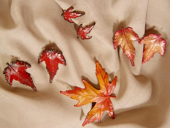SILVER MAPLE PIN AND EARRINGS