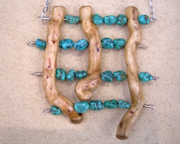 BURLED ROOTS WITH TURQUOISE