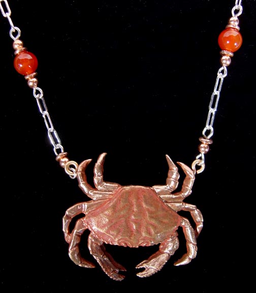 CRAB BRONZE NECKLACE JEWELRY