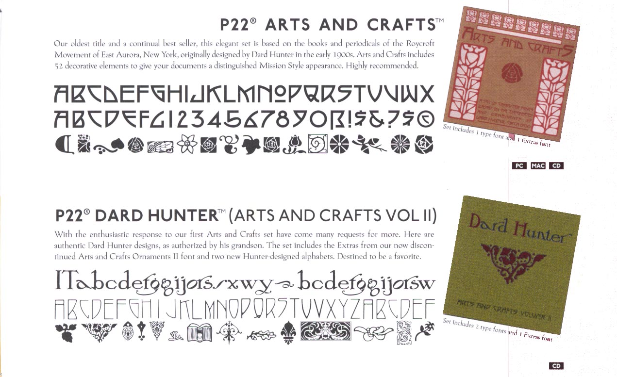 ARTS AND CRAFTS FONTS