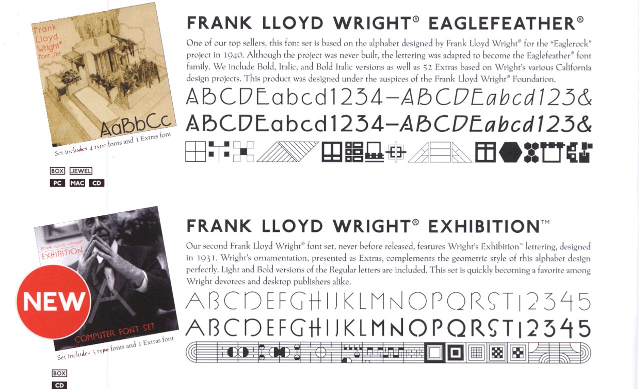 FRANK LLOYD WRIGHT FONTS